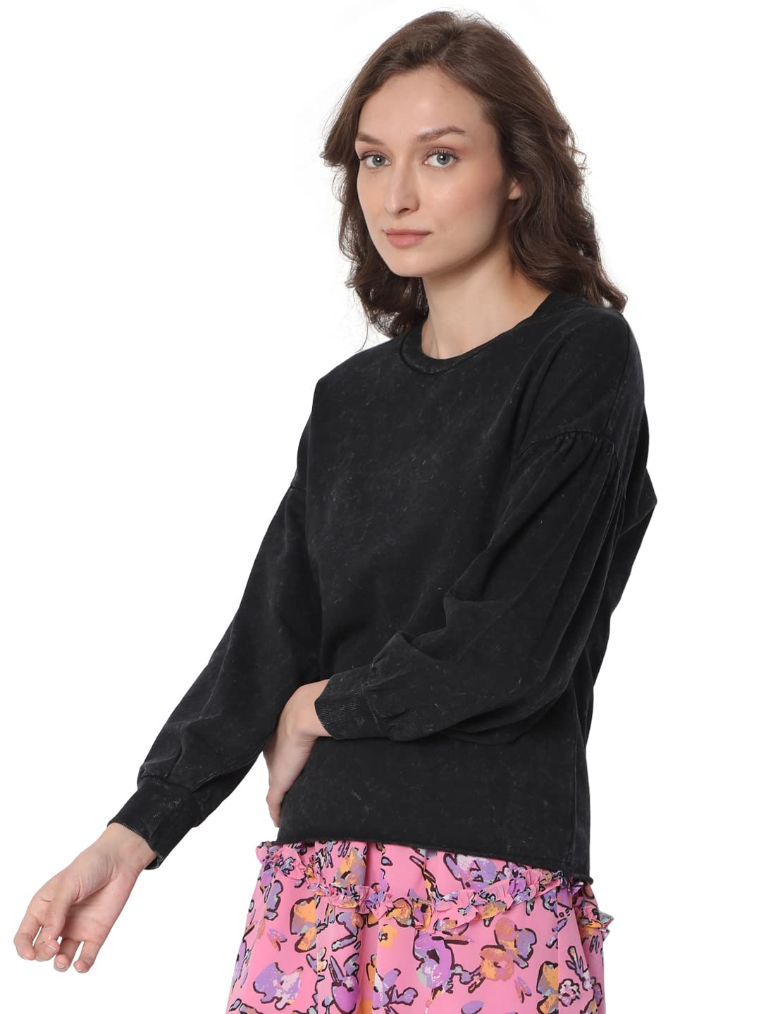 VERO MODA Regular Fit Sweater(114950002_Jet Black_S)