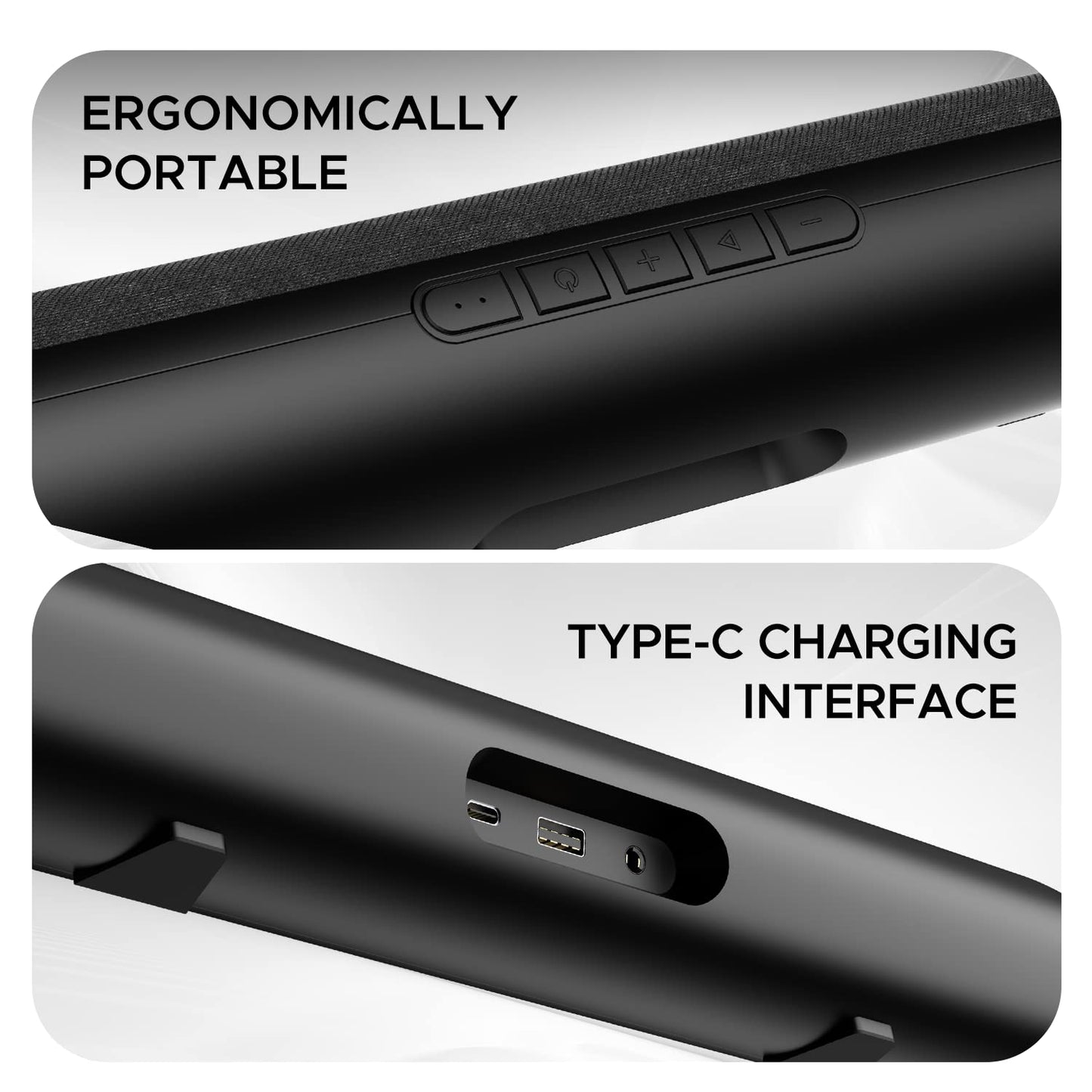 boAt Aavante Bar 610, 25W Signature Sound, 2.0 CH with Dual Passive Radiators, 7 HRS Battery, Sleek Design, Multi Connectivity, Bluetooth Sound Bar, Soundbar Speaker (Charcoal Black)