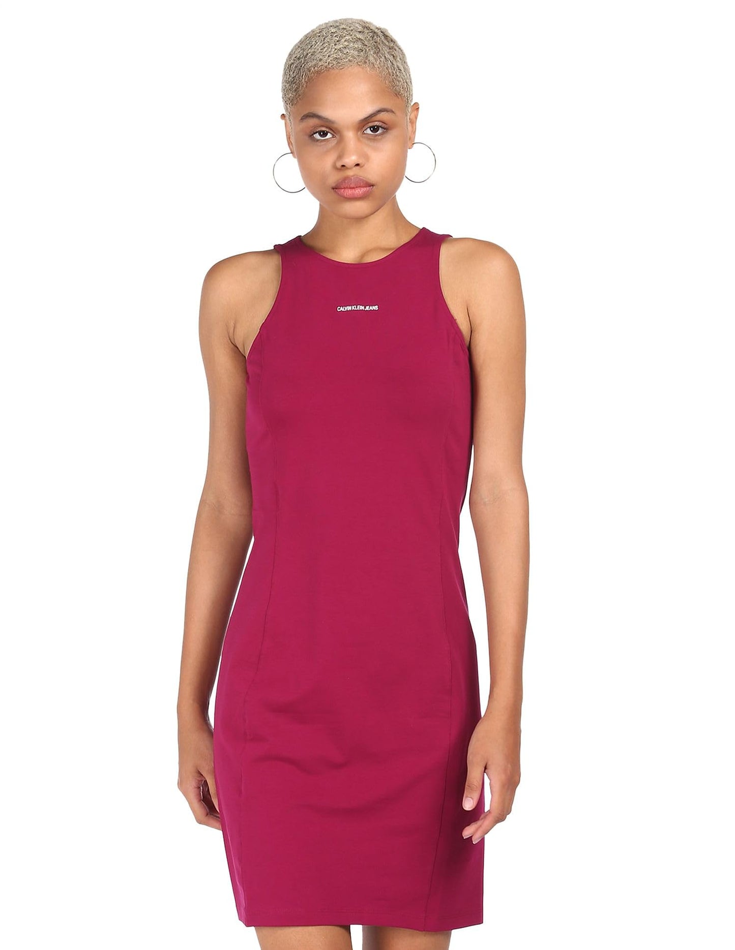 Calvin Klein Women's Cotton Bodycon Dress Above Knee (J20J216265VWS_Dark Clove_XL)