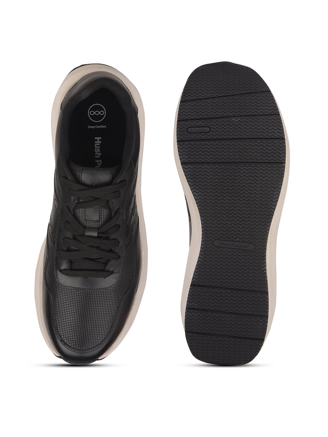 Hush Puppies Men's Casual Leather Shoes Black (10 UK)