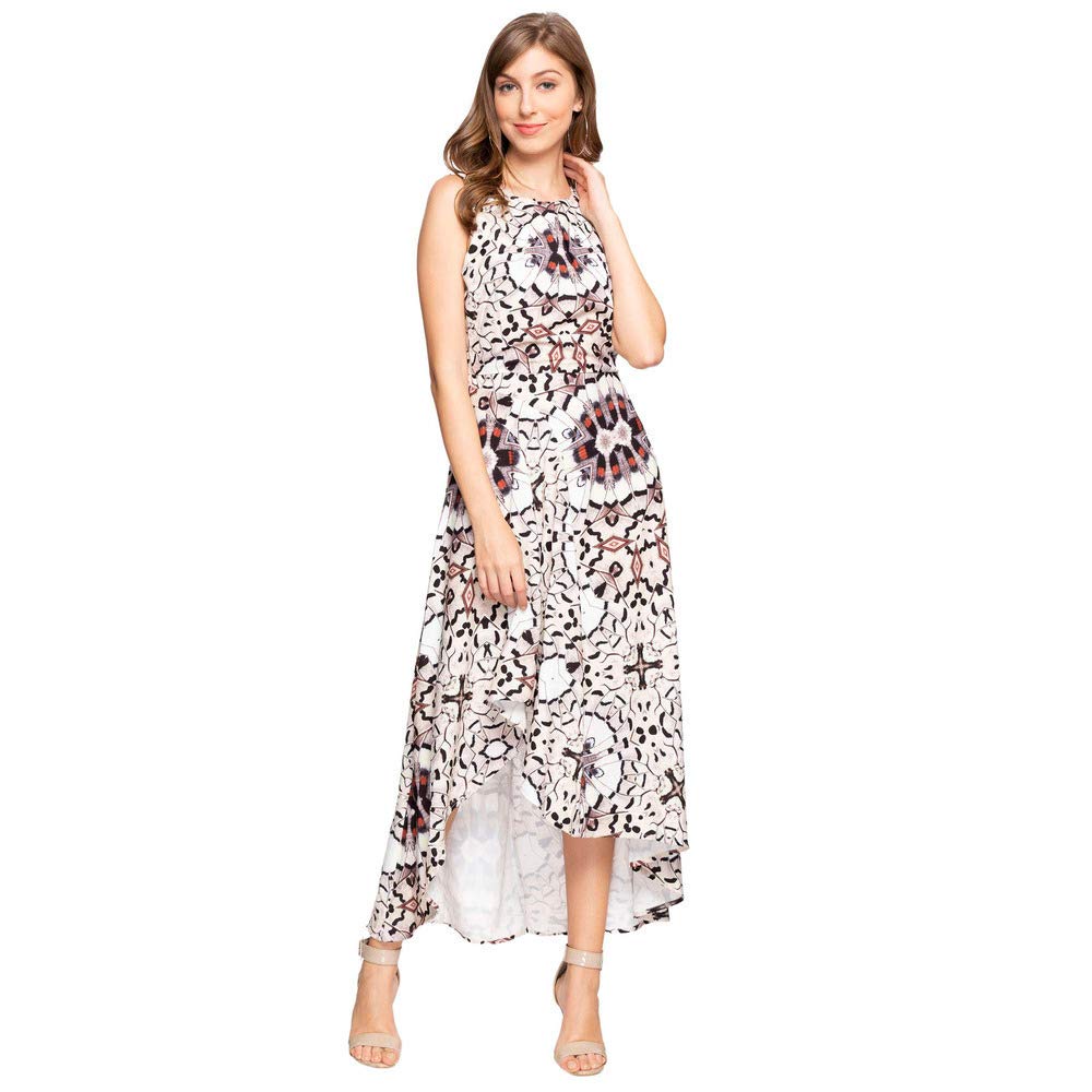 VERO MODA Women's Synthetic a-line Maxi Dress (10223851_Snow White_X-Large)