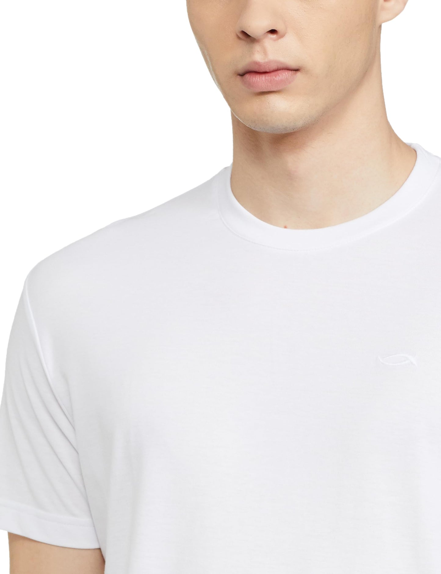 Max Men's Half Sleeves Regular Fit Crew Neck Solid Lounge T-Shirt (White_M)