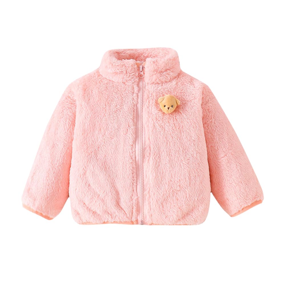 Hopscotch Girls Polyester Waist Length Jackets in Peach Color For Ages 4-5 Years