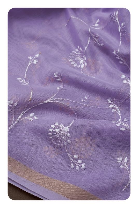 Soch Womens Lavender Embroidered Dupatta With Zari Woven