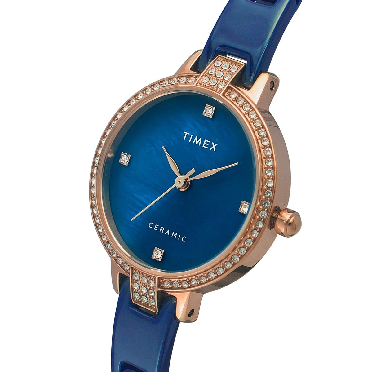TIMEX Ceramic Analogue Blue Dial Women Watch-Wtitwel15702, Bandcolor-Blue