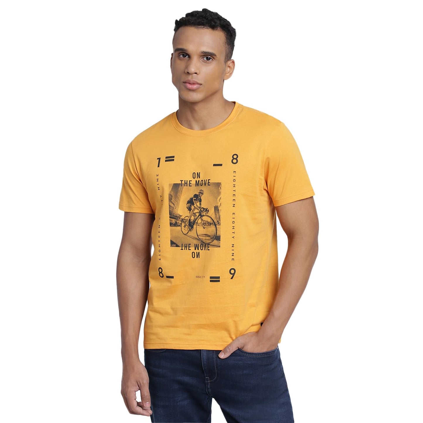 Lee Men's Slim Fit Shirt (LMTS004889_Yellow