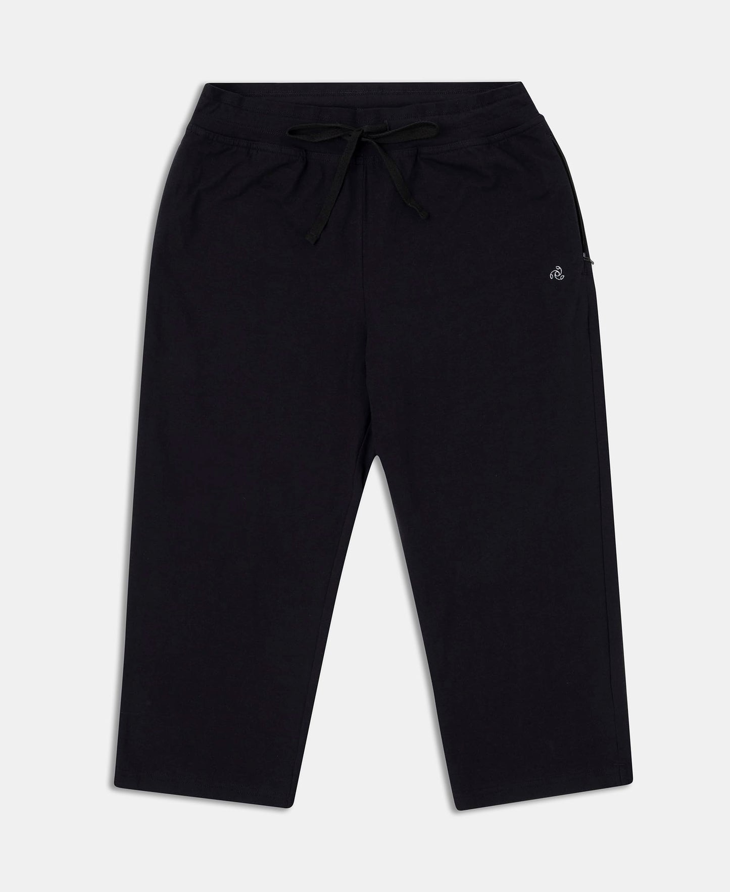 Jockey Women's Regular Fit Capris (1300-0105-BLACK_S_Black_Small)