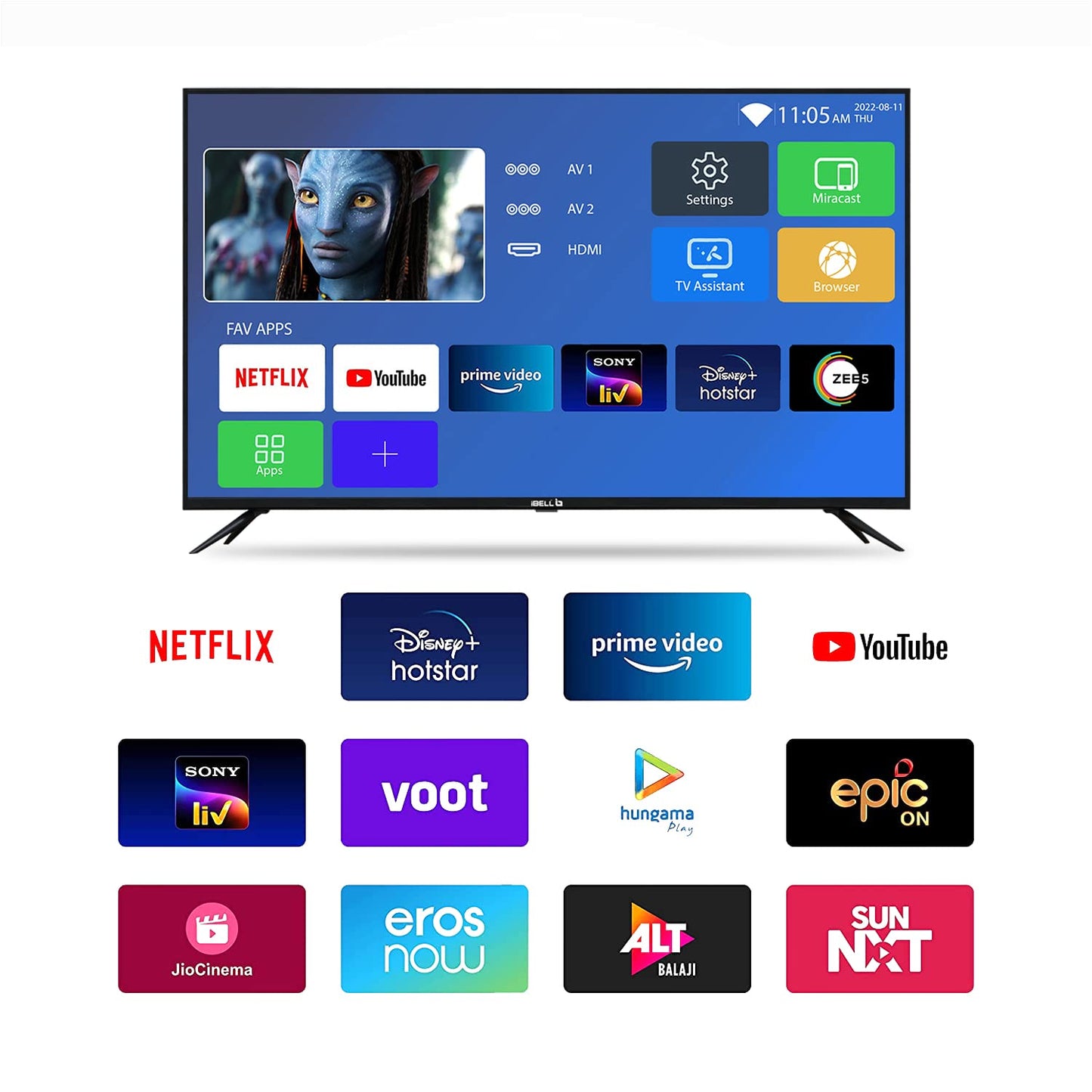 IBELL 80cm (32 inches) Smart LED TV - HD Ready, Android 9.0, Smart Features, Crisp Display, Sleek Design (LES325SE, Black)
