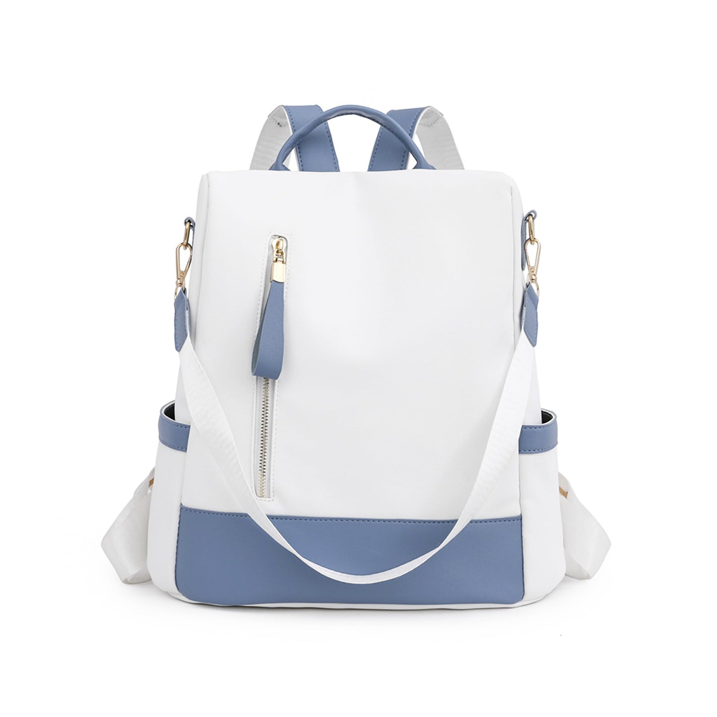 Yindella Women's Anti-Theft Fashion Backpack - Soft Leather Texture Large-Capacity Korean-Style Daypack Elegant Shoulder Fitting Backpack Purse for Travel and Collage Bag for Women and Girls (Blue)