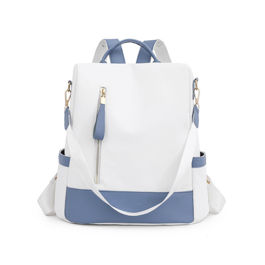 Yindella Women's Anti-Theft Fashion Backpack - Soft Leather Texture Large-Capacity Korean-Style Daypack Elegant Shoulder Fitting Backpack Purse for Travel and Collage Bag for Women and Girls (Blue)