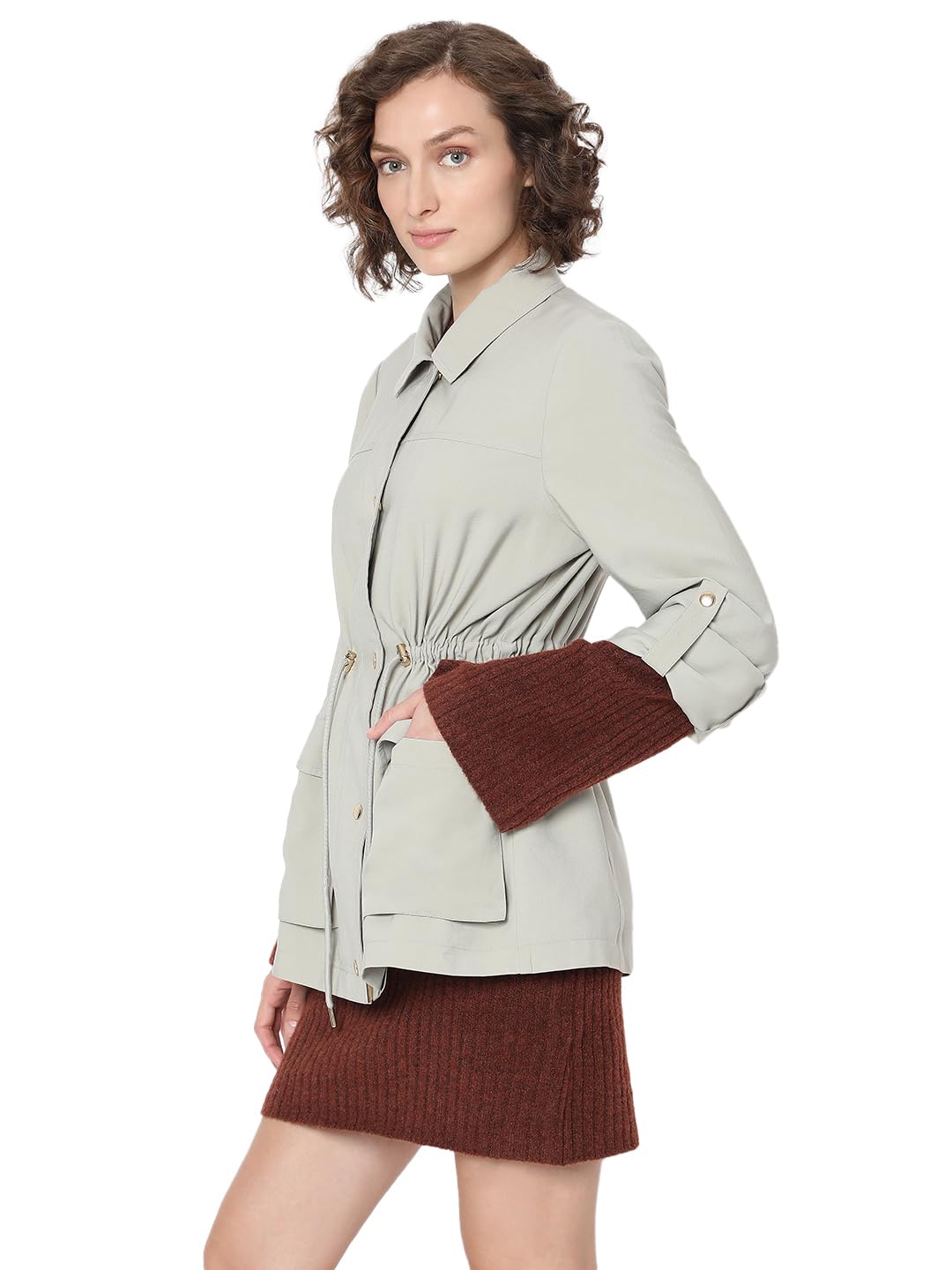 VERO MODA Women's Regular Fit Grey Jacket