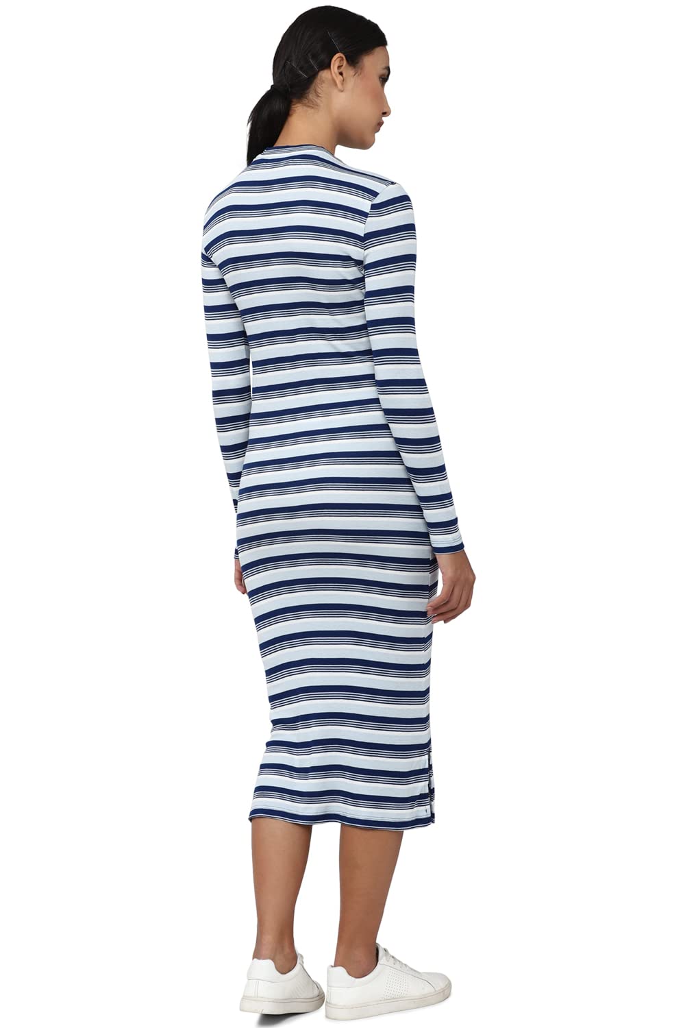 Van Heusen Women's Cotton Blend Classic Below The Knee Dress (VWCDURGFF41784_Multi Multicolour