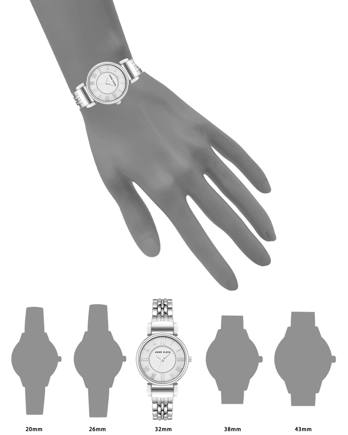 Anne Klein Women's AK/2159SVSV Silver-Tone Bracelet Watch