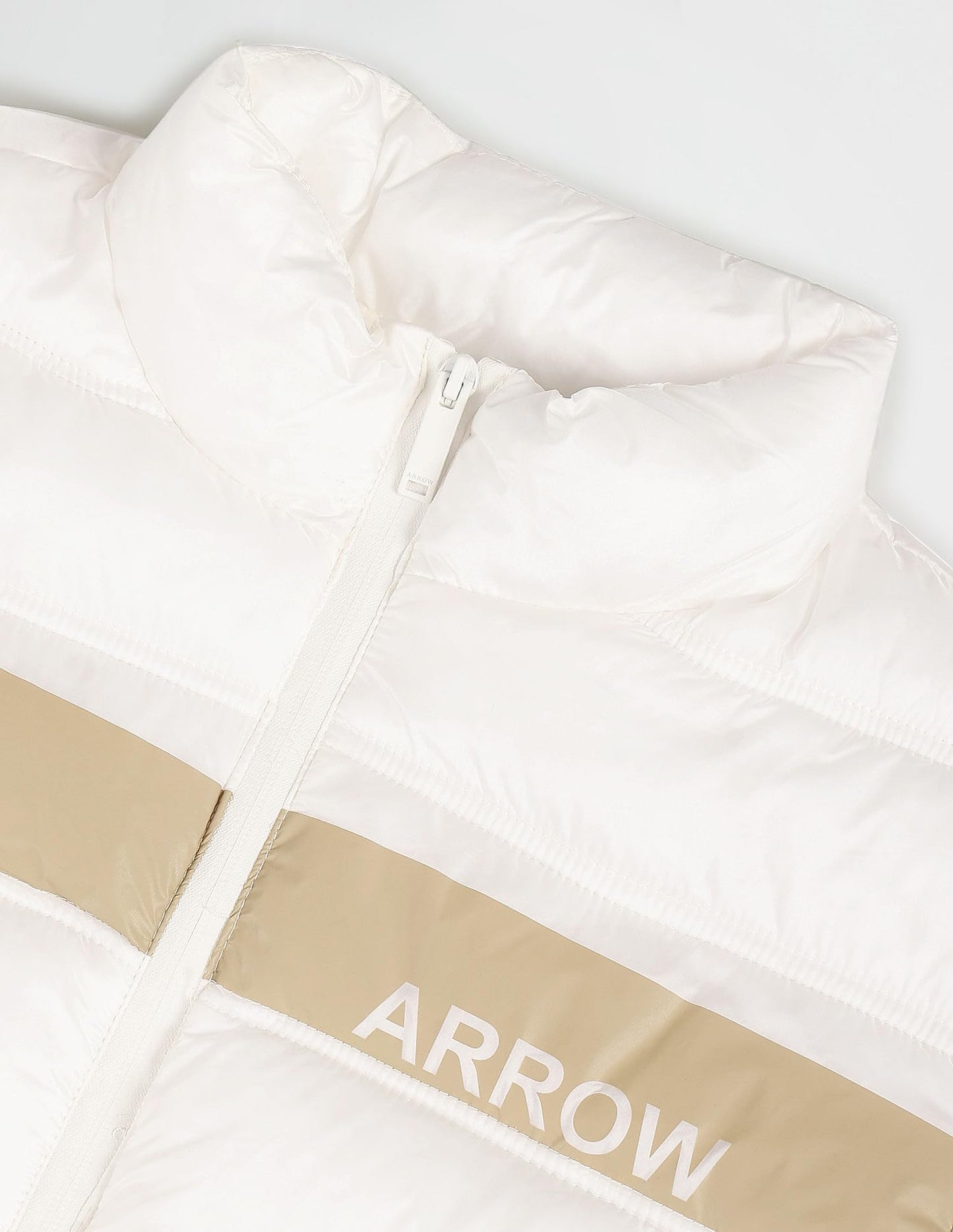 Arrow Men's Puffer Jacket (ASAGJK4749_Off White