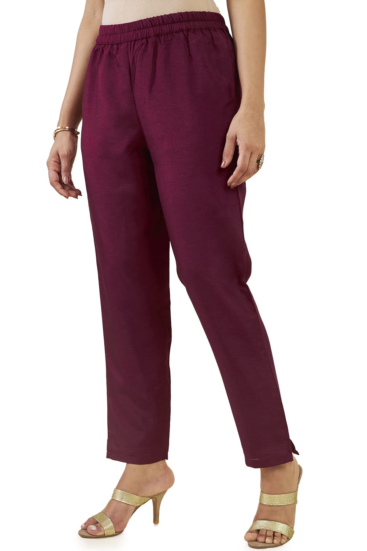 Soch Women Maroon Silk Blend Embellished Suit Set(8907715950458_Maroon_S)