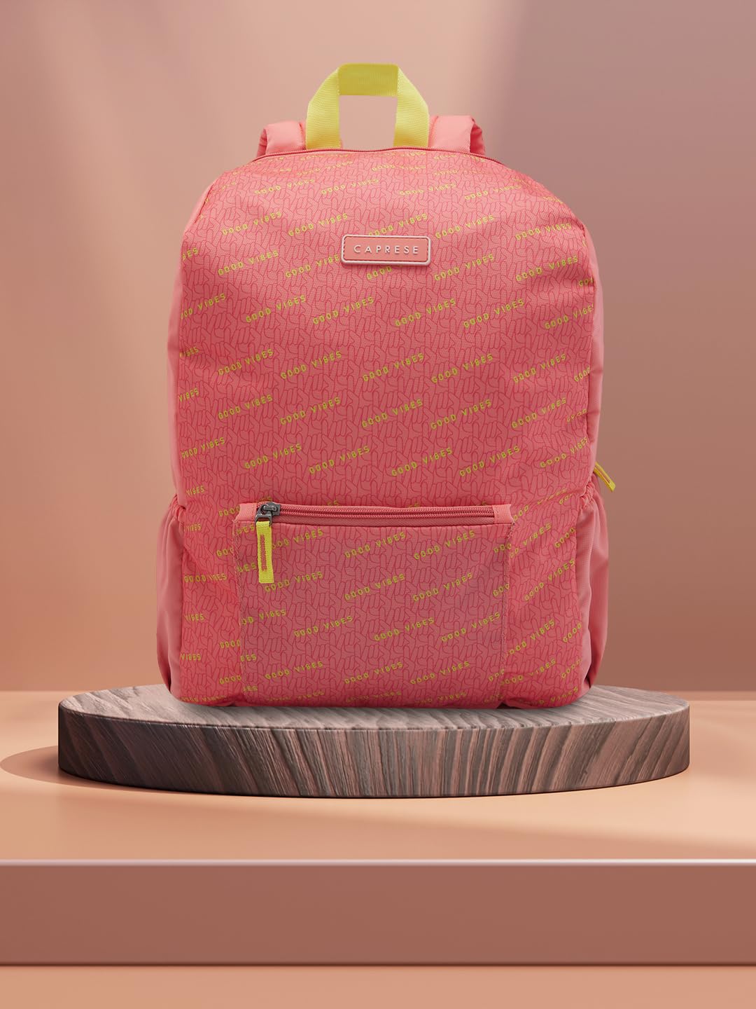 Caprese Zoe Laptop Backpack | Backpack for Women | Peach (Large)