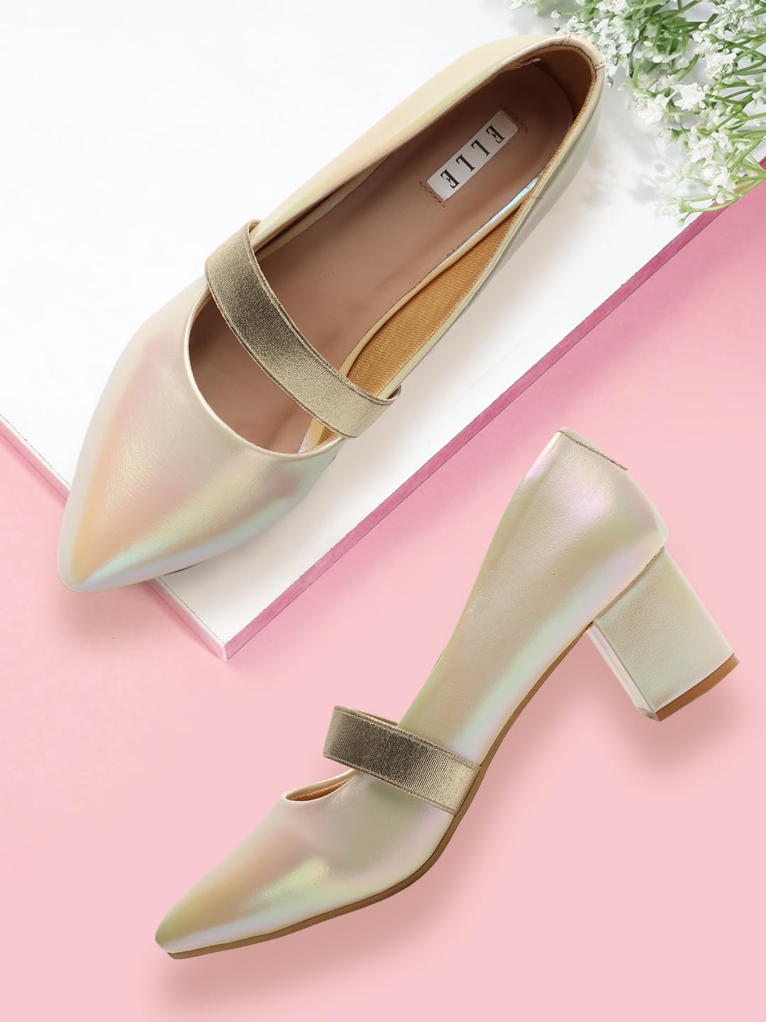 ELLE Women Shoes, Gold, UK-5