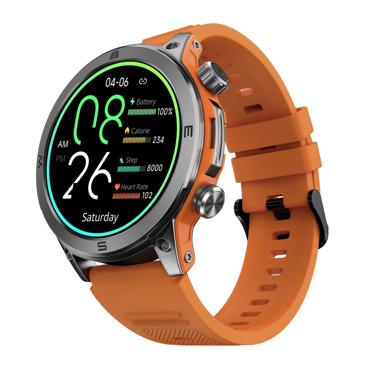 Newly Launched Noise Endeavour Rugged Design 1.46" AMOLED Display Smart Watch, BT Calling, SoS Feature, Rapid Health & 100+ Sports Modes- (Fiery Orange)
