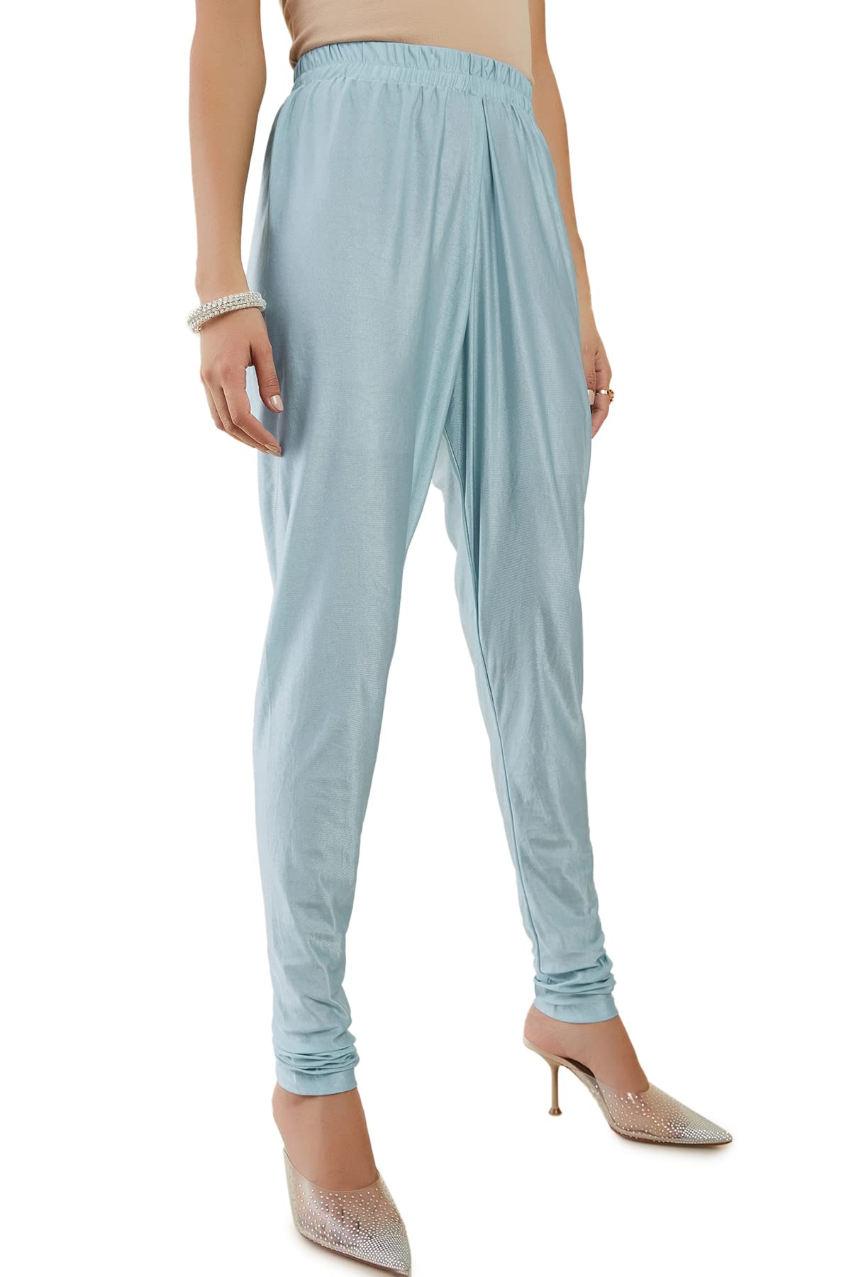 Soch Womens Powder Blue Georgette Gown with Embroidered Gowns and Embellishments - S