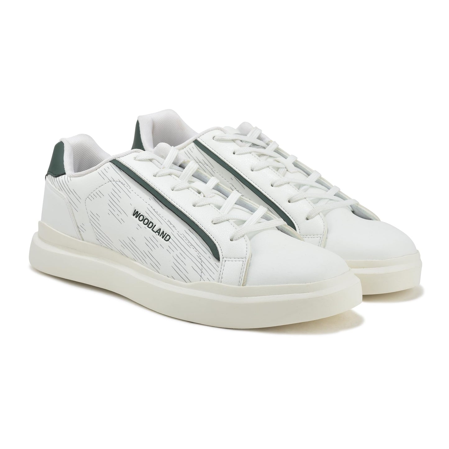 Woodland Men's White PU Sneakers-7 UK (41EURO) (OSNK 4990023)