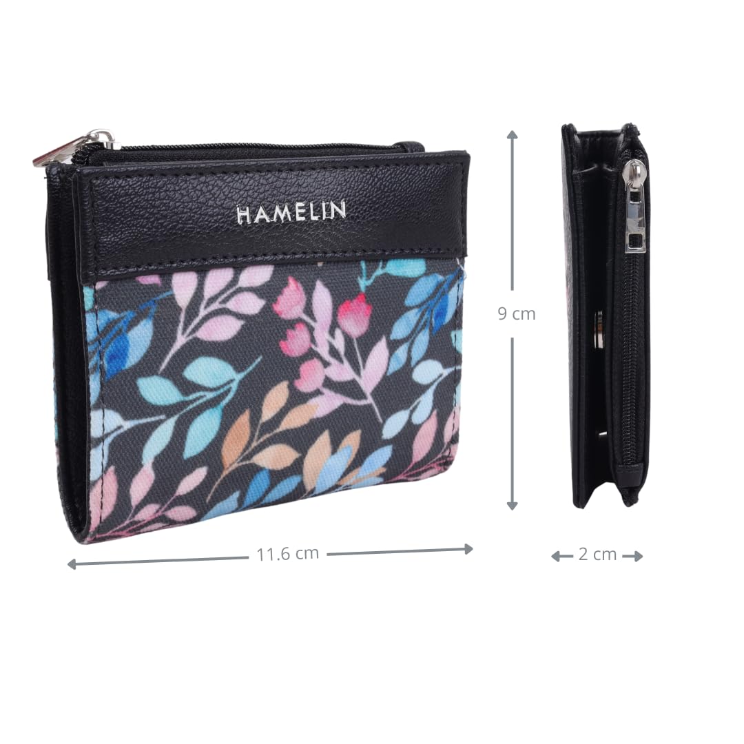 HAMELIN Women’s Wallet | Slim Card Holder Wallet for Women Stylish | Small Compact Ladies Purse with Card Holder | Ladies Mini Purse for Women | Ideal Gift for Woman| Pastal Vines