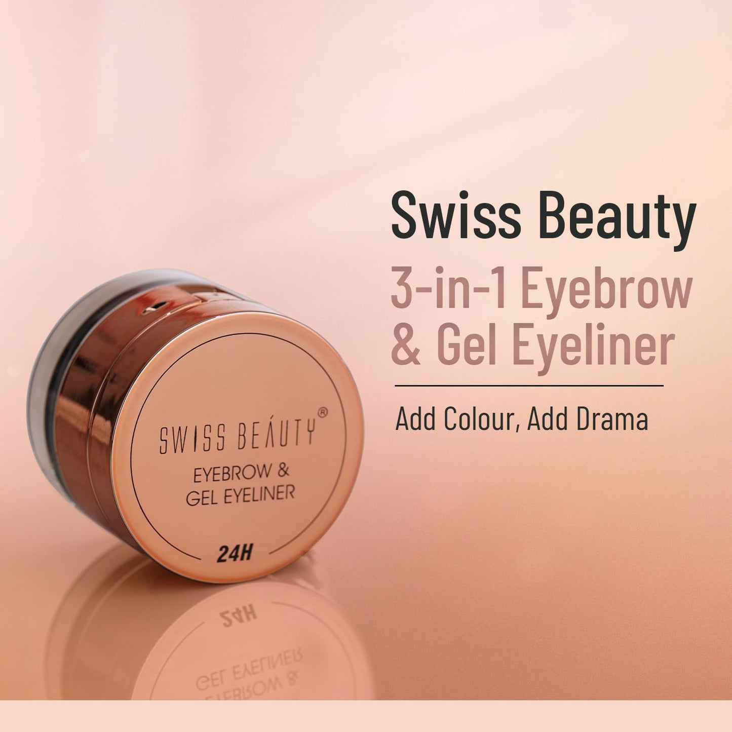 Swiss Beauty Waterproof Eyebrow & Gel Eyeliner 2 In 1 With Brush | Smudge Proof Gel Eyeliner And Eyebrow Definer Pencil | Shade- Brown, 7G