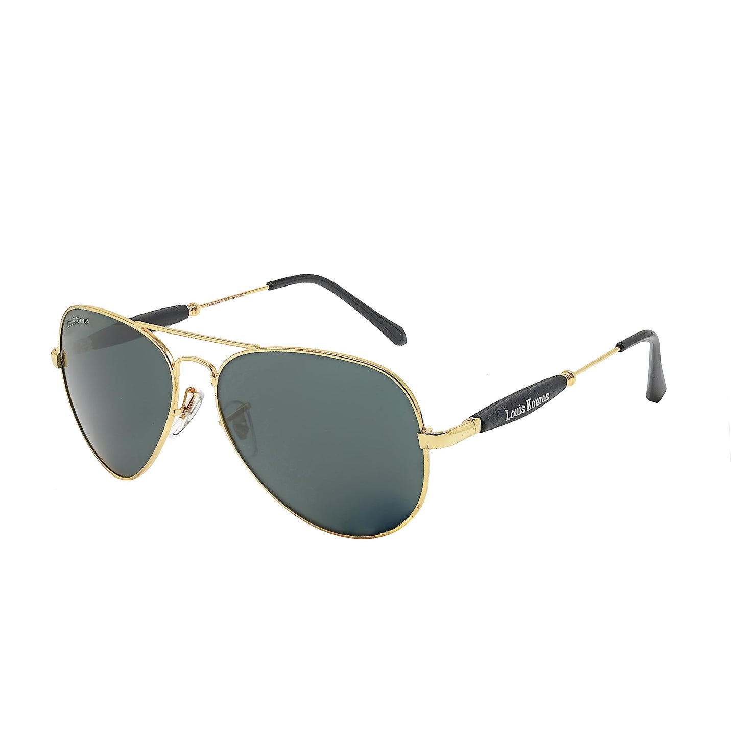Louis Kouros Airomade Aviator Classic 3517 sunglasses | Gold Frame | Black Lens | Mirror Lens | 400 UV Protection | For Men & Women | Medium | 62 mm Lens Width