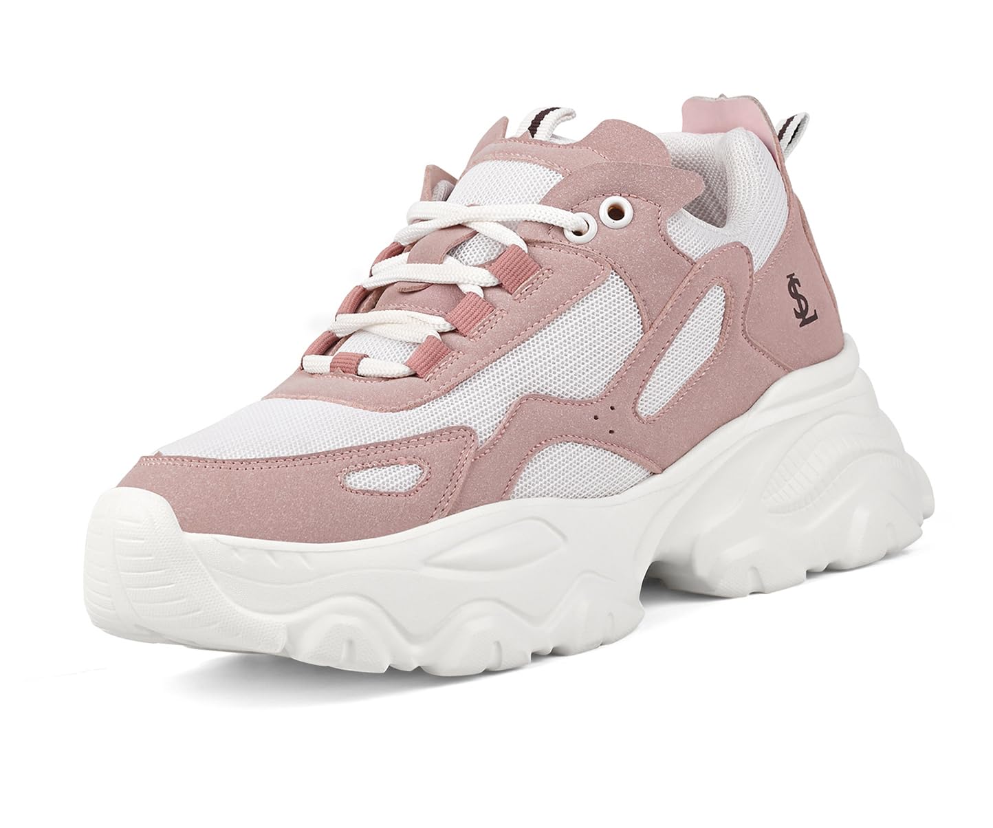 LOUIS STITCH Pink-White Sneakers for Women | Comfortable Sneakers | LSLD-SNK-01-PK | UK-5