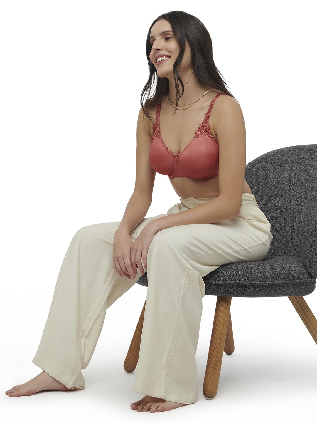 Triumph Women's 74% Polyester 23% Polyamide 3% Elastane Wired Minimizer 21 W Minimiser Minimizer Bra (150I669_Sweet Chocolate