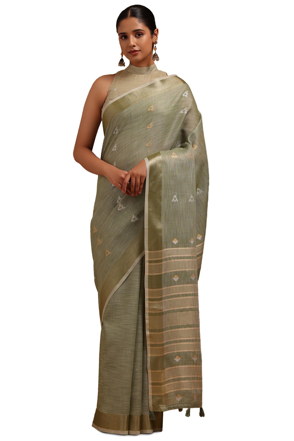 Soch Womens Linen Woven Design Saree