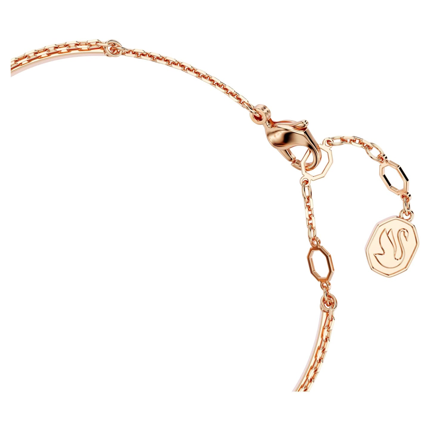 Swarovski Iconic Swan Bangle, Swan, Black, Rose Gold-Tone Plated