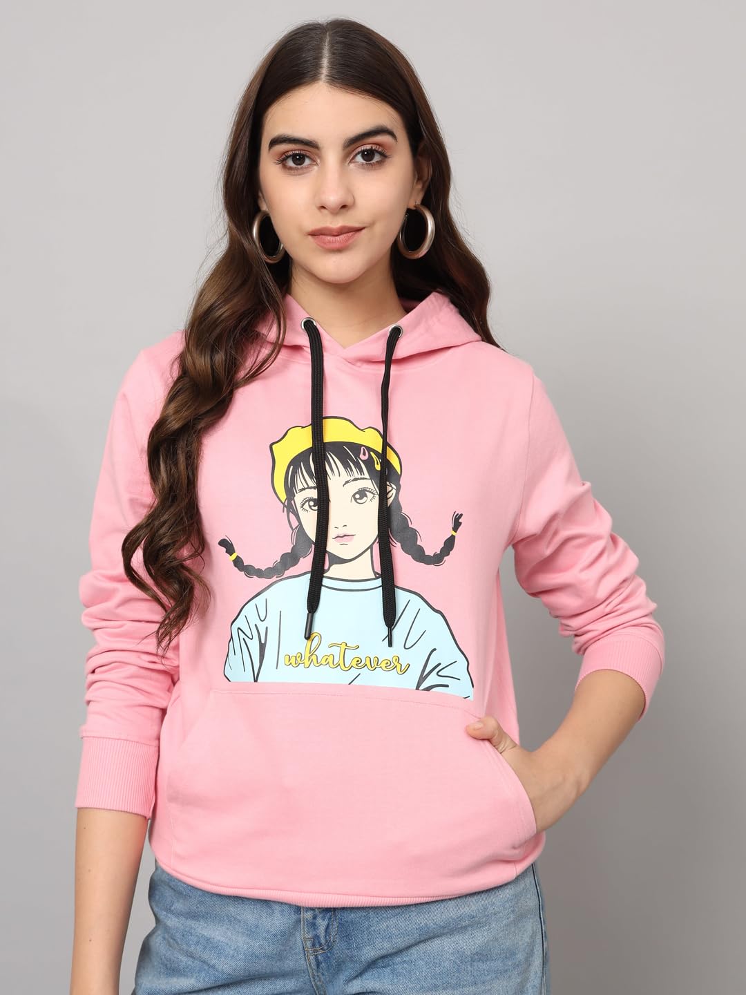 THE DRY STATE Womens Full Sleeves Round Neck Cotton Sweater SEA Pink