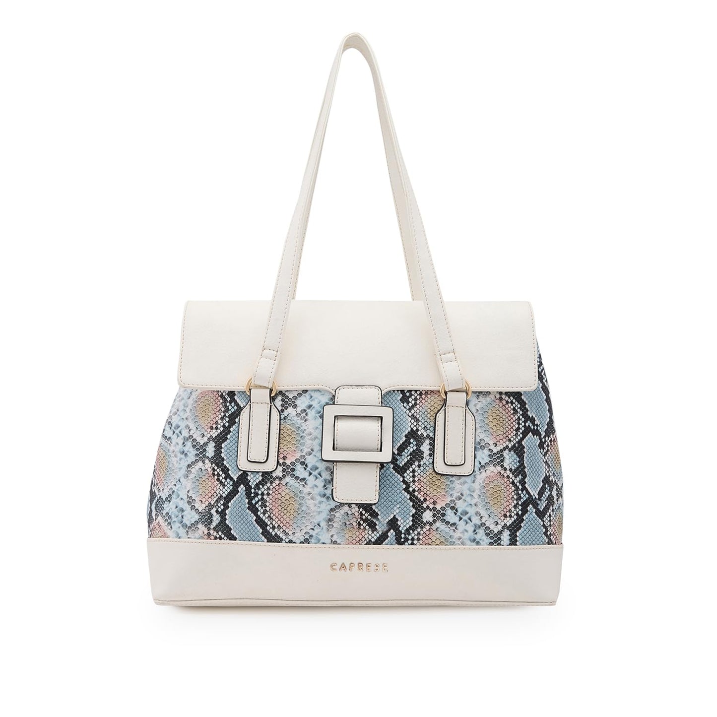 Caprese Vittoria Satchel Bag, Large | Stylish Snake Print Handbag for Women with Multiple Pockets & Compartments | Secure Buckle Lock Closure | Perfect for Casual & Daily Use