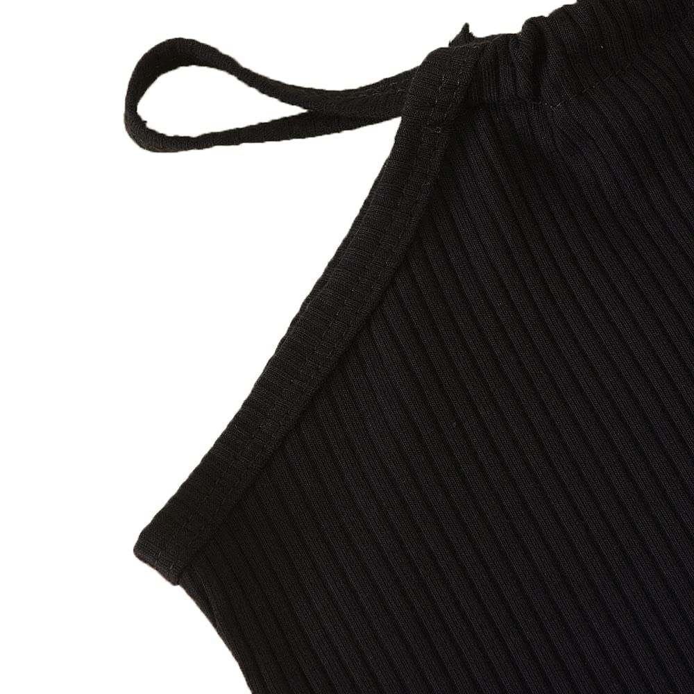 Hopscotch Girls Cotton Solid T-shirt and Skirt Set In Black Color For Ages 5-6 Years (JIG-3082401)