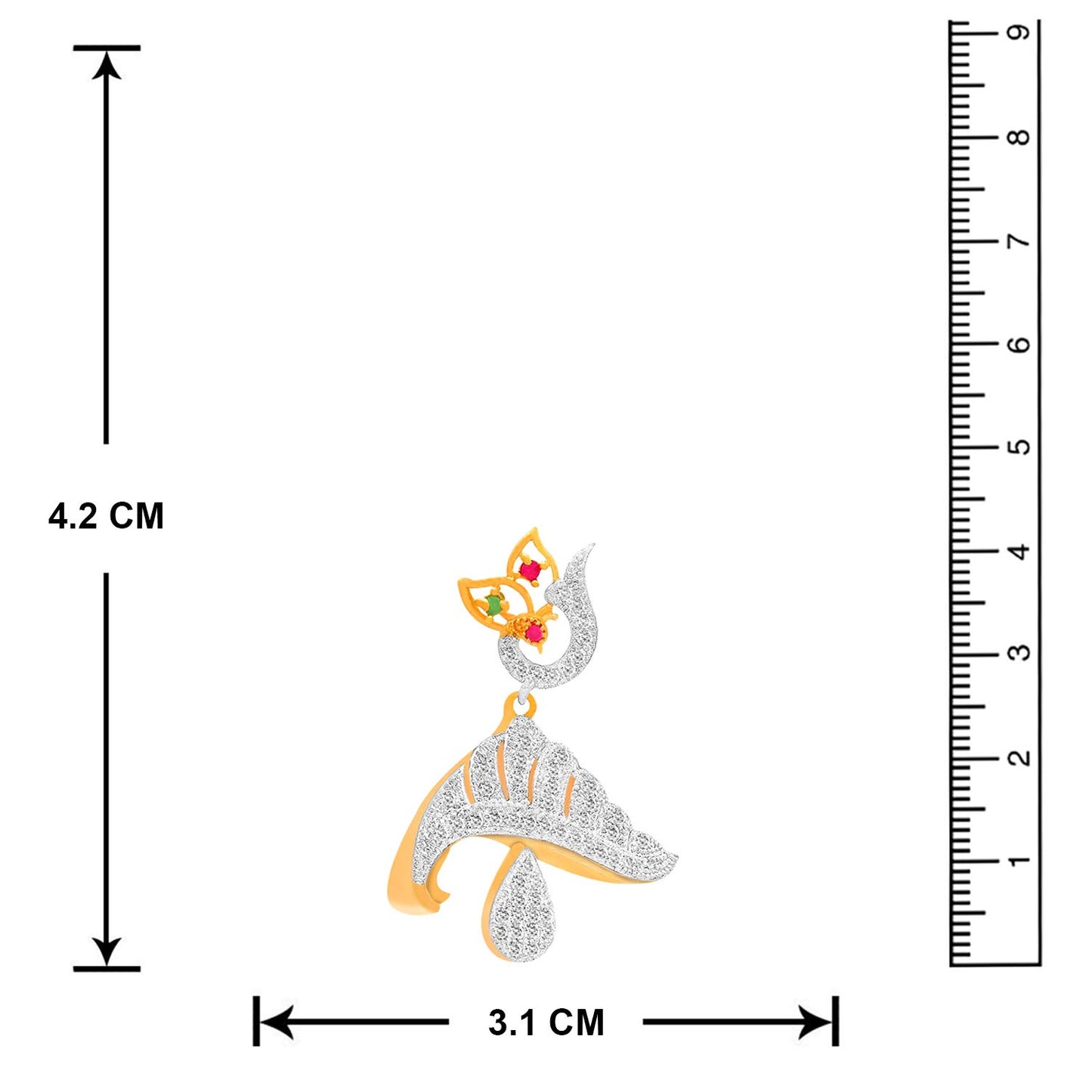 JFL- Fusion Fashion One Gram Gold Plated Diamond Jhumki studded red ruby & green emerald for Girls & Women,Valentine