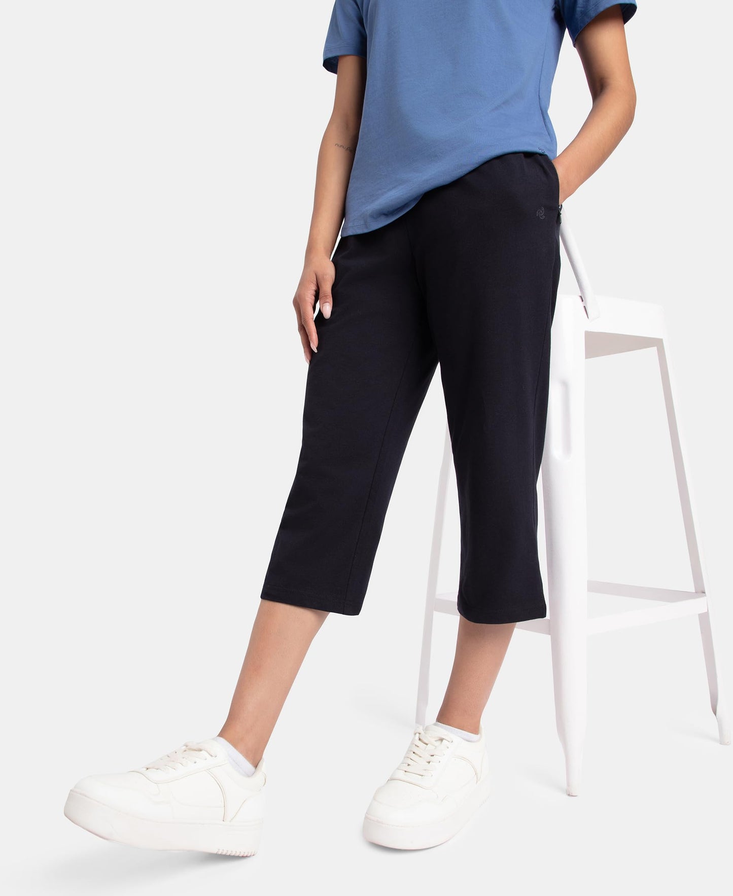 Jockey Women's Slim Fit Cotton Capri Pants (1300-0105-BLACK_XL_Black_XL)