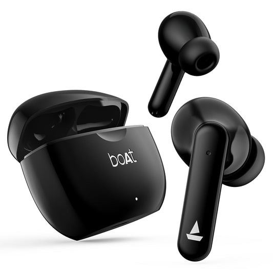 boAt Airdopes 120 TWS Earbuds with in-Ear Detection, 40 hrs Playtime Quad Mics with ENx™ Tech, ASAP™ Charge, IWP™ Tech, Beast™ Mode with 65 ms Low Latency, BTv5.3 & IPX4(Active Black)