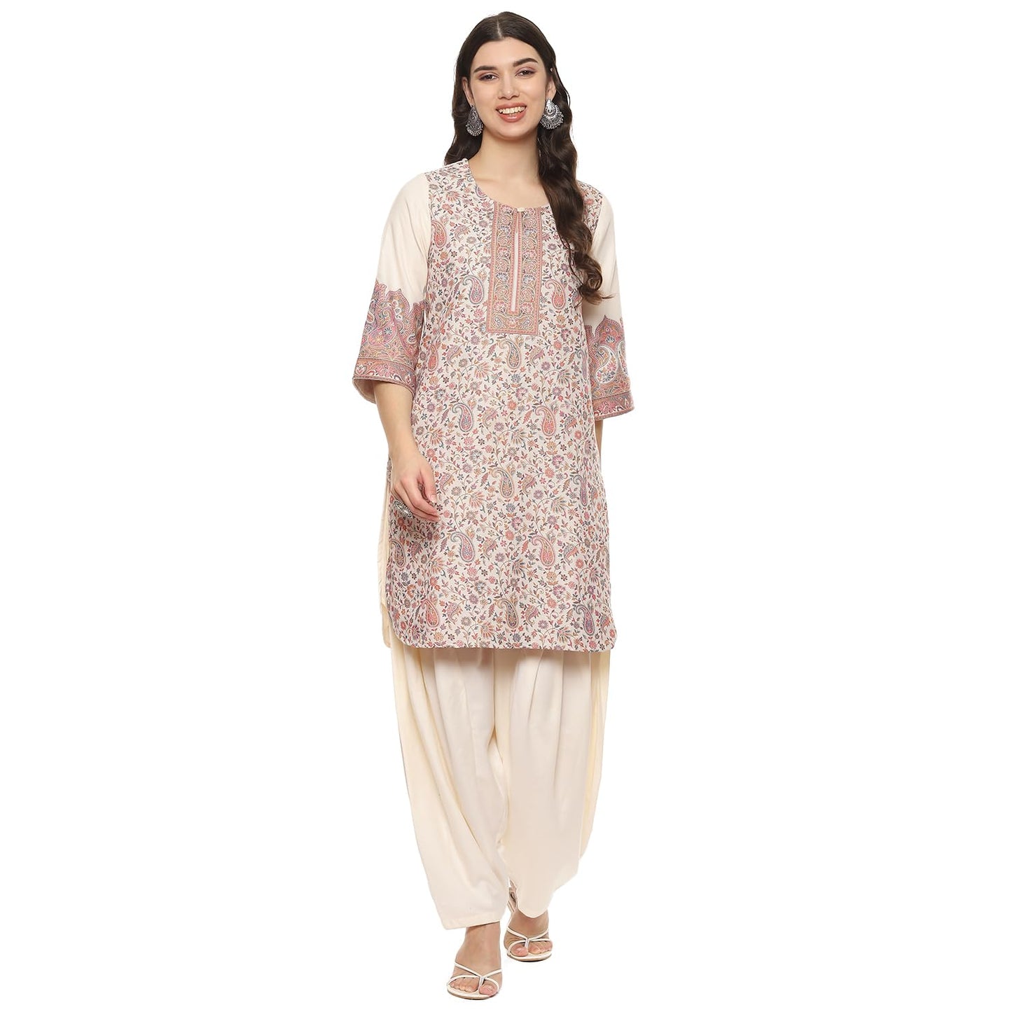 BIBA Women YARNDYED Straight MIX AND MATCH(WINTER W2224_OFF WHITE_42)