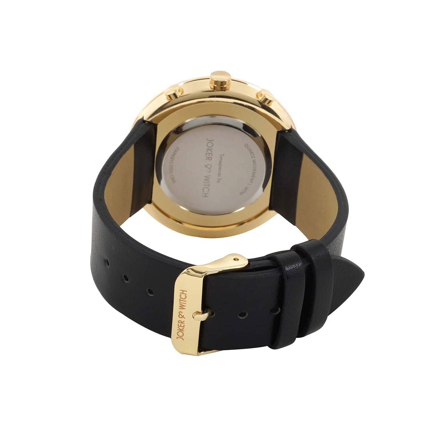 Joker & Witch Leather Miami White Dial Black Pu Analogue Watch For Men