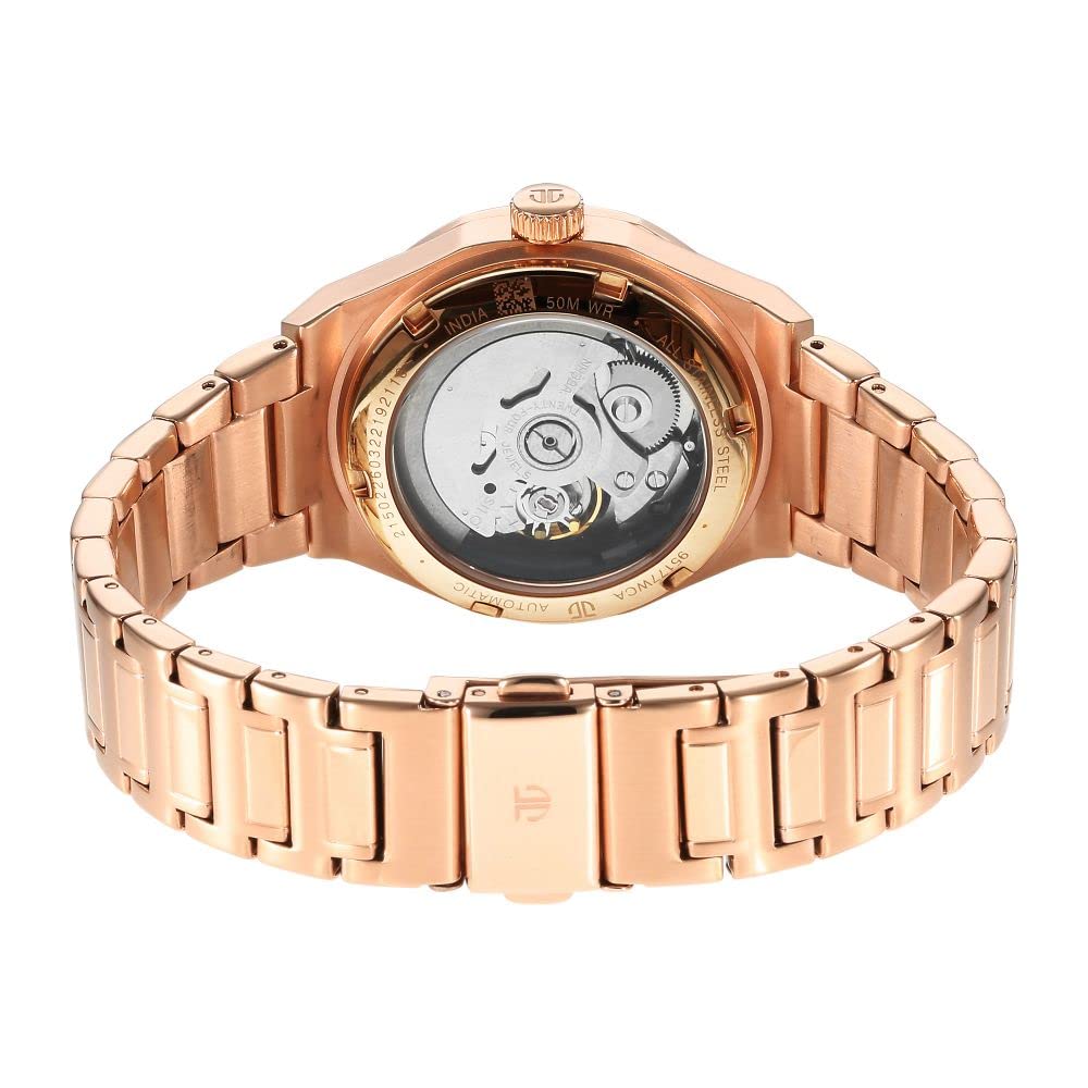 Titan Automatic Rose Gold Dial Rose Gold Stainless Steel Strap Watch for Women - NT95177WM01