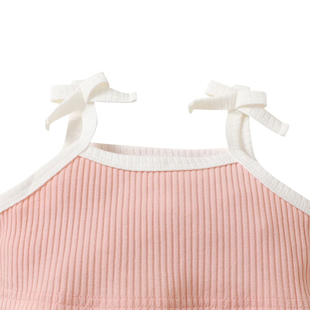 Hopscotch Polycotton Girls Solid T-Shirt Shorts With Headband In Pink Color For Ages 18-24 Months