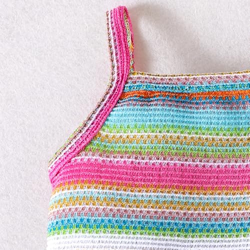 Hoscotch Girls Textured Multi Sleeveless Pant Set For Ages (5-6 Years)