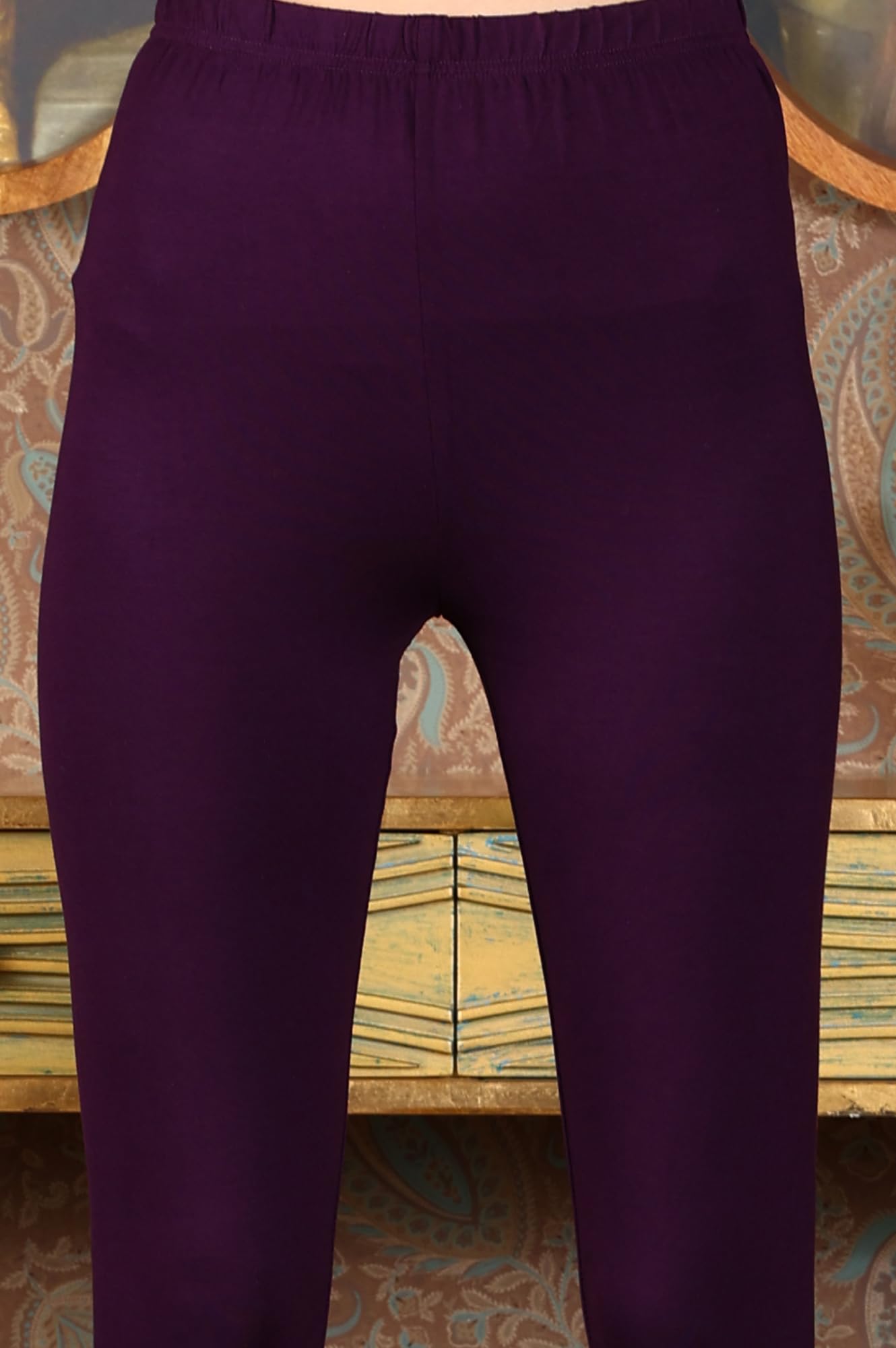 W for Woman Wishful Purple Thread Embroidered Georgette Anarkali Kurta, Churidar and Dupatta Set (Size: XL)-24AUSP10922-400556