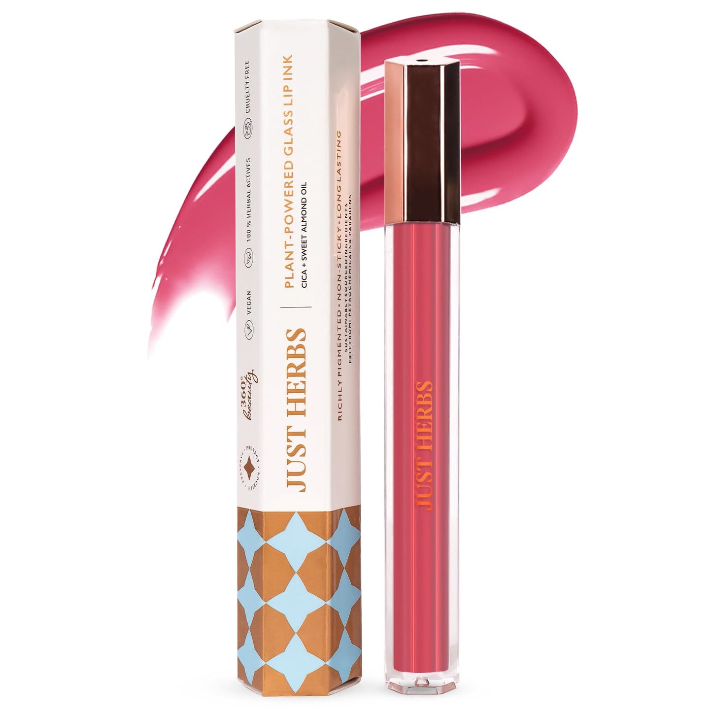 Just Herbs Lip Ink Lipstick Cica Infused Transfer Proof Long Lasting Plant Powered Lipstick for Women 2 ml (Misty Rose)