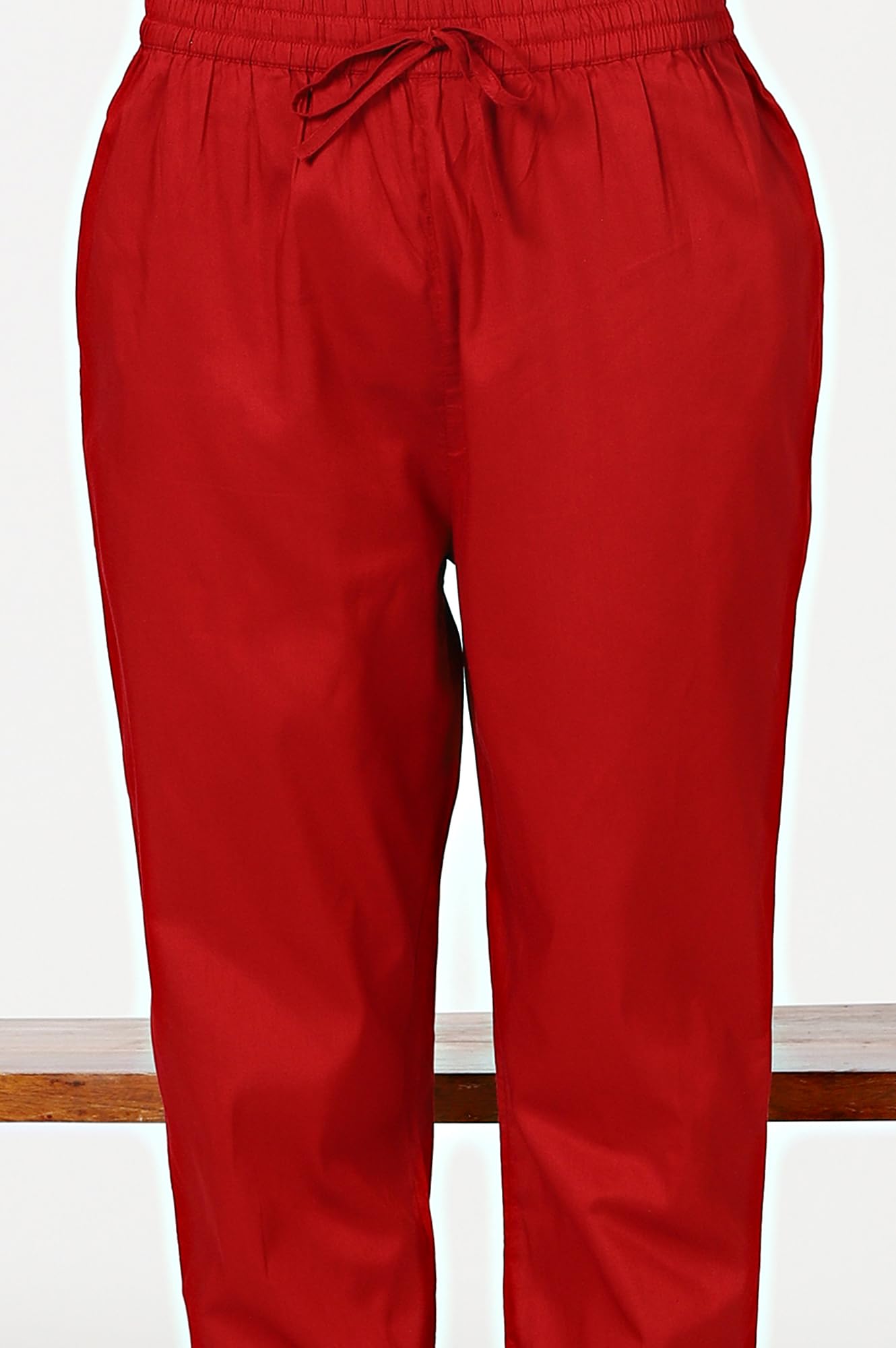 W for Woman Crimson Red Embroidered Flared Kota Kurta, Straight Pants and Dupatta (Size: 3XL)-24AUWS11760-124639