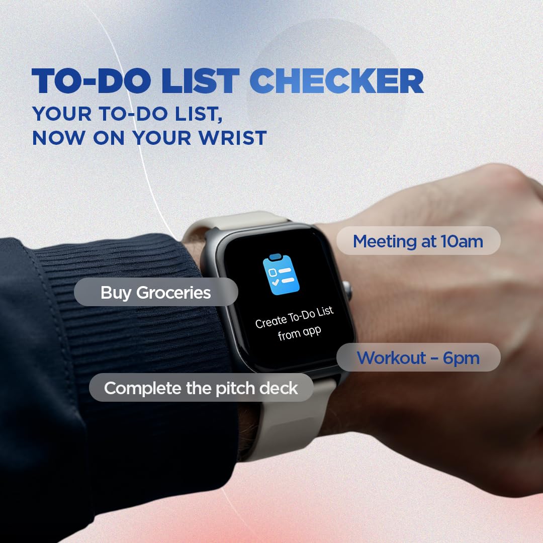 Fastrack Vox Plus 1.85” Smart Watch for Men & Women with Ultra VU Display,to-do List,BT Calling, Offline Voice Commands, 24/7 Health Suite (SPO₂, HRM, Sleep), IP68, Games & Multiple Watch Faces