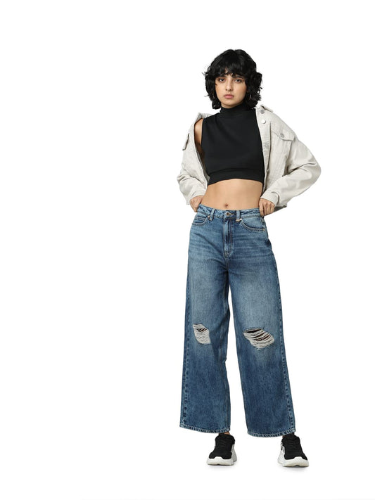 Only Women's Loose Jeans (242288501-Medium Blue Denim_Medium 29)