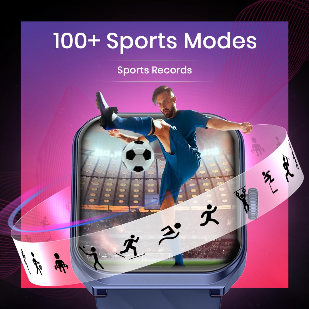 Fastrack Limitless X2 Smart Watch, 1.91" Ultravu with Rotating Crown, 60 Hz Refresh Rate, Advanced Chipset, Singlesync BT Calling, 100+ Sports Mode & Smartwatch Faces, IP68, Blue