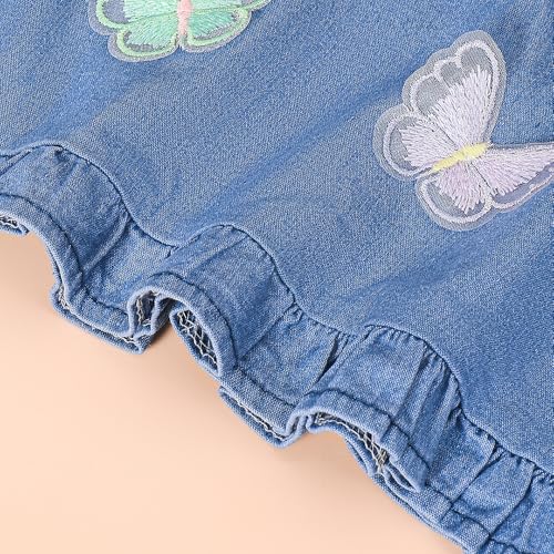 Hoscotch Girls Embellished Blue Sleeveless Skirt Set For Ages (4-5 Years)