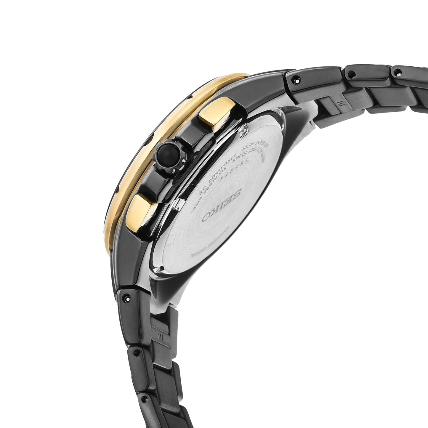 Seiko Analog Black Dial Men's Watch-SSC573P1 Stainless Steel, Black Strap